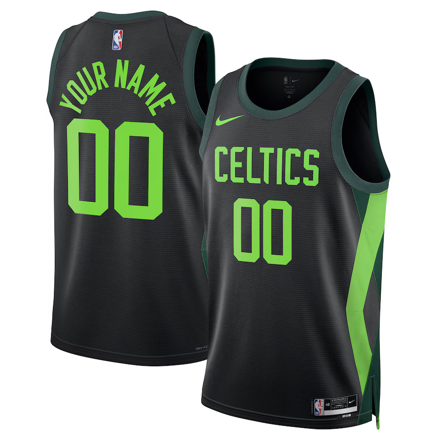 Men Boston Celtics Nike Black City Edition 2024-25 Custom Swingman NBA Jersey